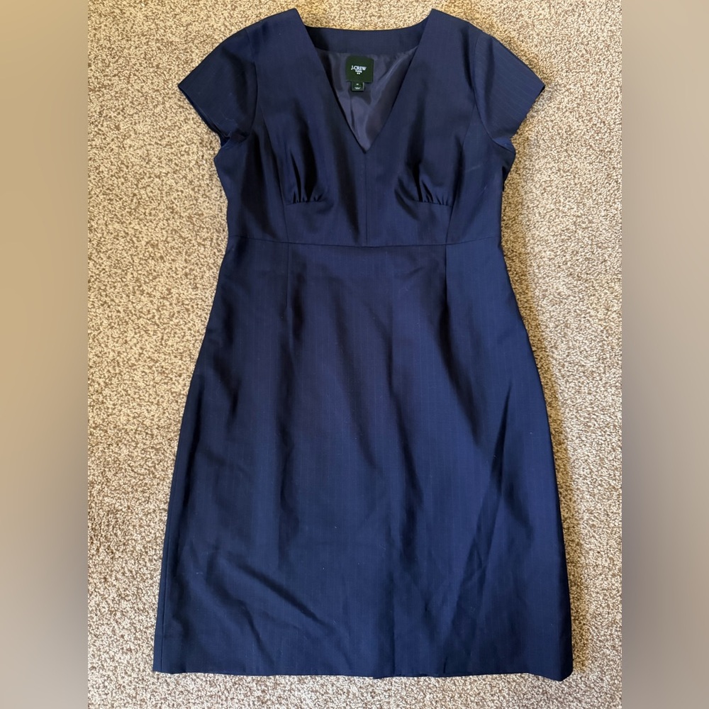 J. Crew Suiting Classic Navy Midi Dress